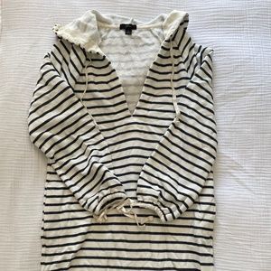 J.Crew hooded striped swim cover up